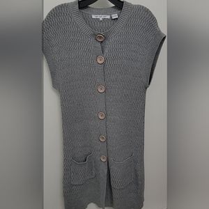 Sleeveless Button Up Cardigan